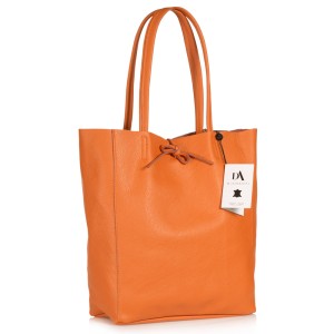 Geanta shopper din piele naturala DiAmanti Luisa Arancio